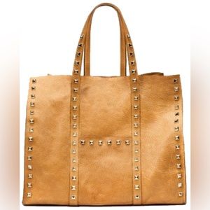 Zara Genuine Leather Valentino-style Studded Tote